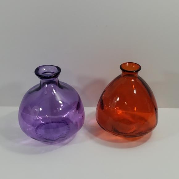 Other - Purple and Red/Orange vases 7½" tall x 5" wide